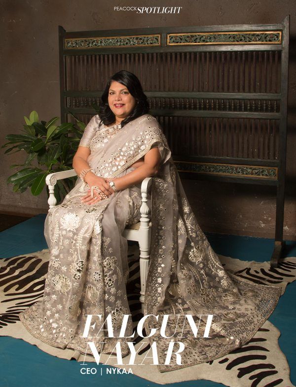 Falguni Nayar featured on the cover of The Peacock Magazine