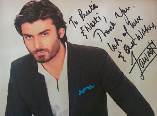 Fawad Khan's autograph