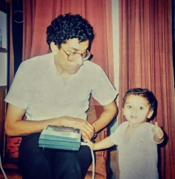 Childhood picture of Gaurav Chakrabarty with his father