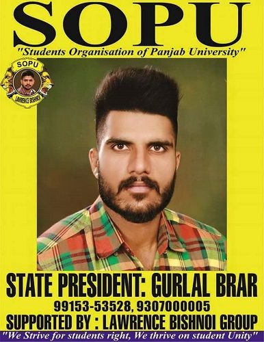 Gurlal Brar's poster from student elections