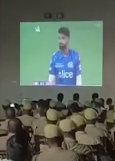 Kumar Kartikeya's father watching Kumar's debut match with his colleagues