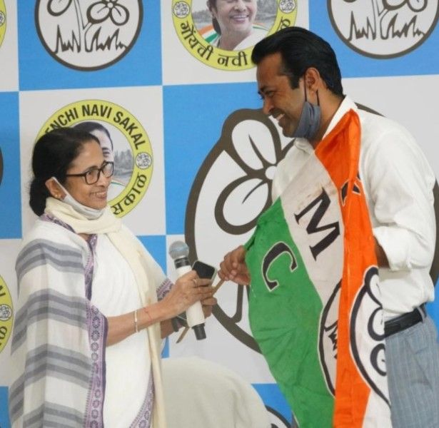 Leander Paes as a part of the All India Trinamool Congress