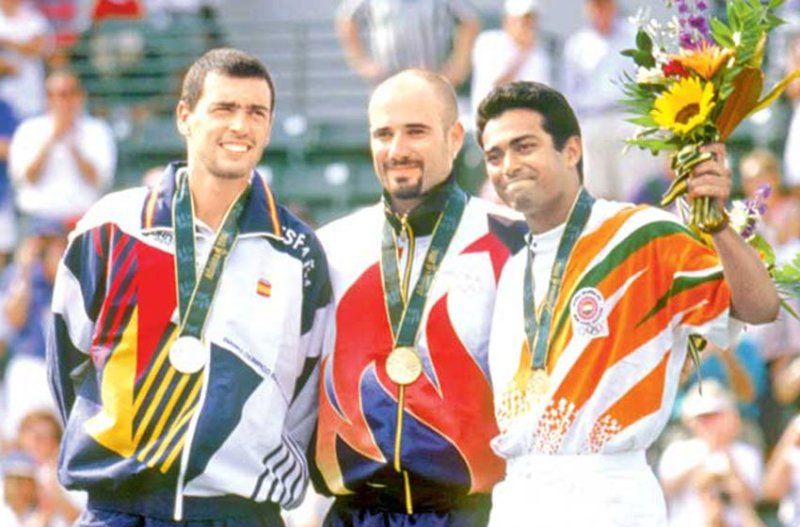 Leander Paes with his Bronze Medal at Atlanta Olympics 1996
