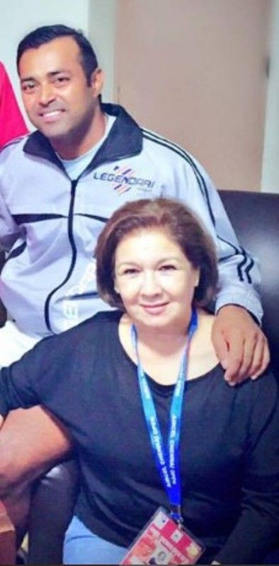Leander Paes with his mother
