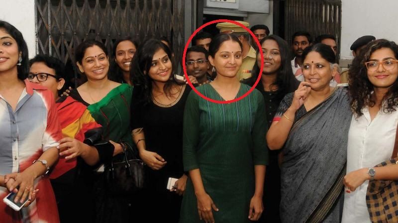 Manju Warrier with the members of Women in Cinema Collective