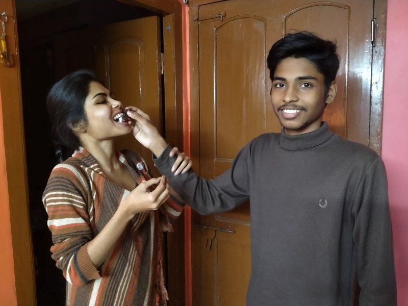 Manjusha Neogi with her brother