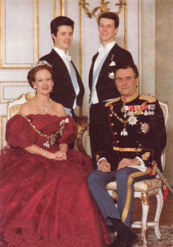 Margrethe with her husband and sons, Frederik and Joachim