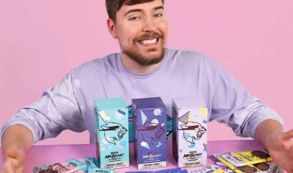 MrBeast while promoting his Chocolate Bars