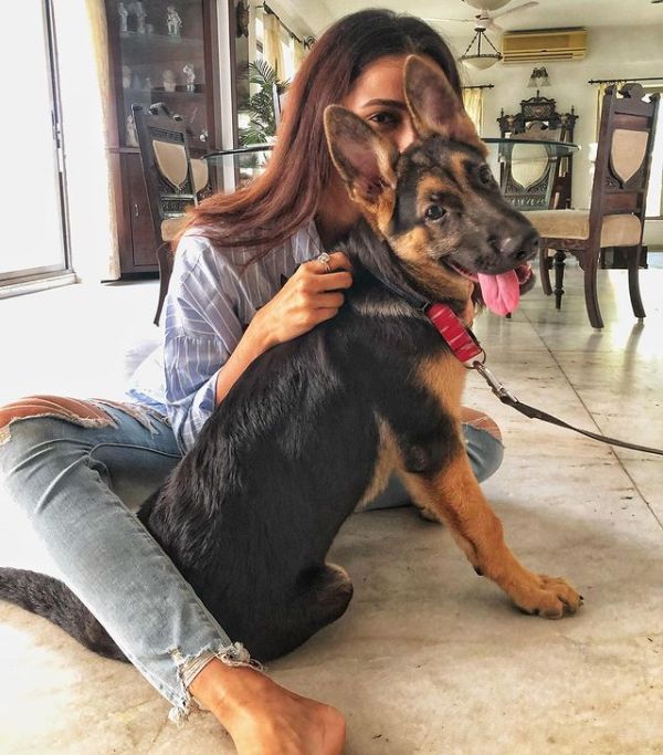 Namrata with her dog