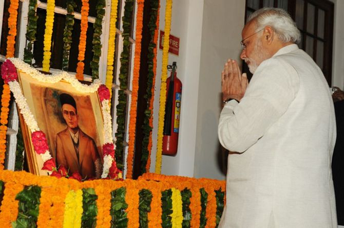 Narendra Damodardas Modi while paying tributes to Savarkar