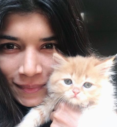 Nikhat Zareen with her pet cat