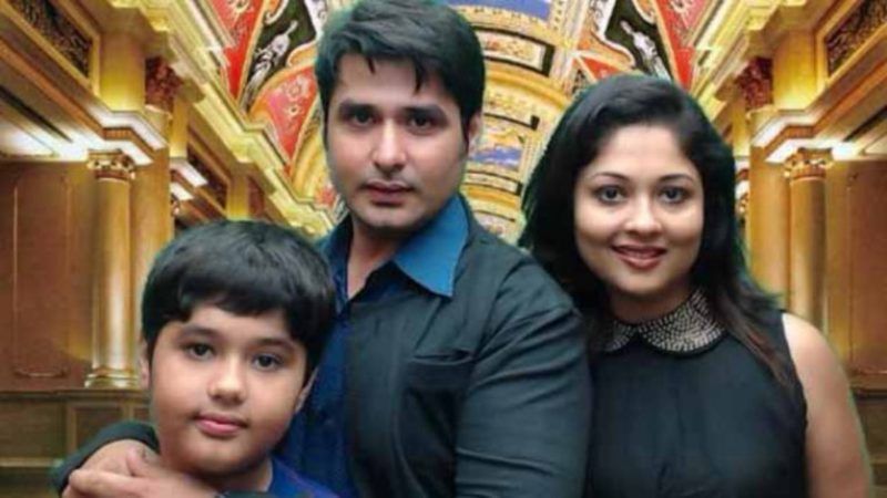 Pankit Thakker with his ex-wife and son