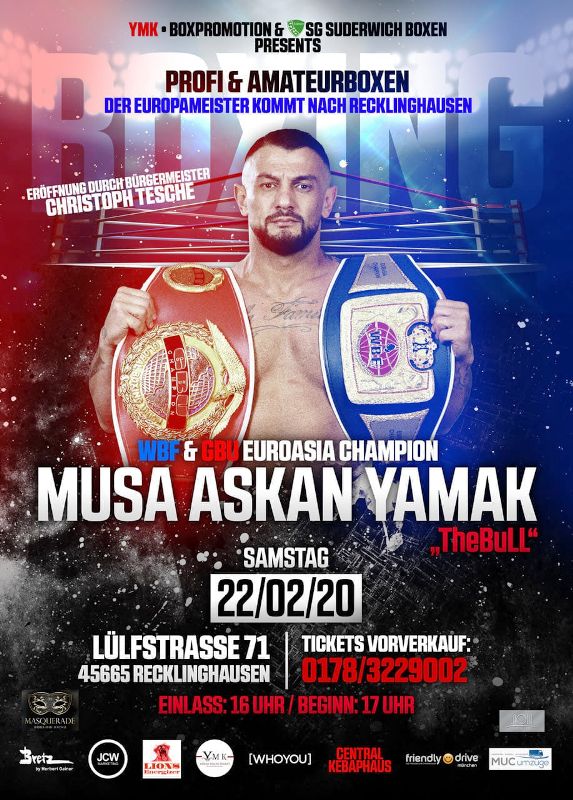 Poster of Musa Yamak's promotion of a boxing match