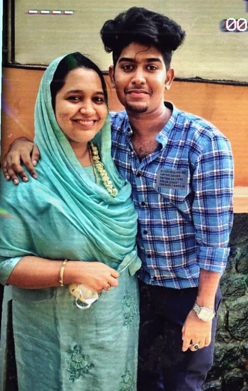 Riyas Salim with his sister