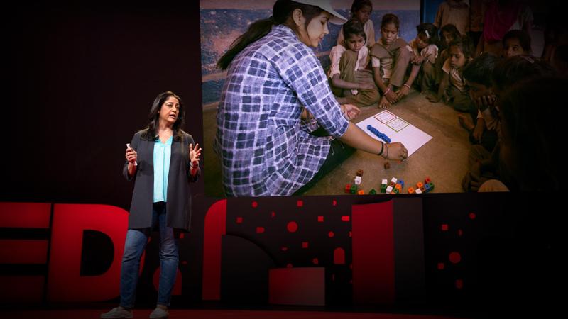 Safeena Husain delivering her speech in TEDx