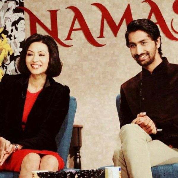 Sahana and Suraj Giri hosting NAMASTE TV Show on NTV PLUS