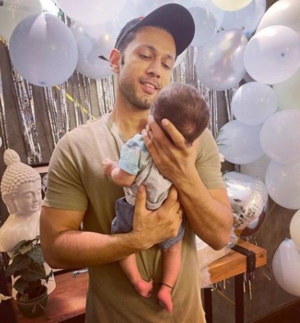 Sahil Anand with his newborn baby
