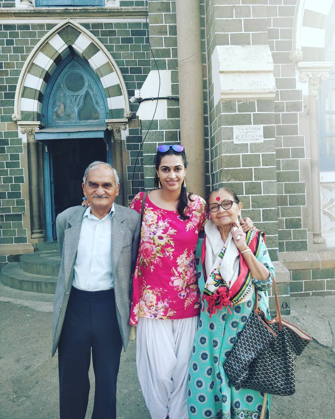 Salony Luthra with her grandparents.