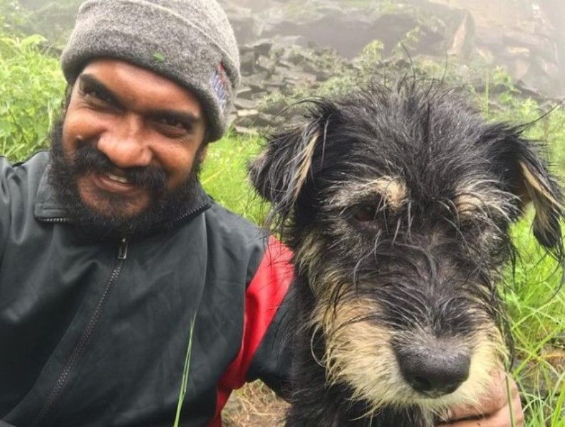Sanal Kumar Sasidharan with his pet dog