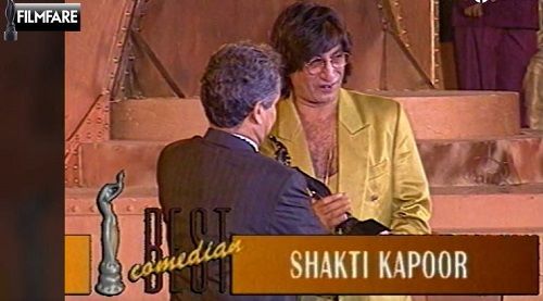 Shakti Kapoor receiving Filmfare award