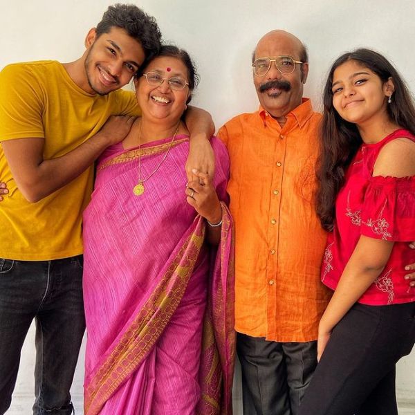 Sidharth with his grandparents and sister