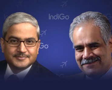 The owners of IndiGo Airlines, Rahul Bhatia (right) and Rakesh Gangwal (left)