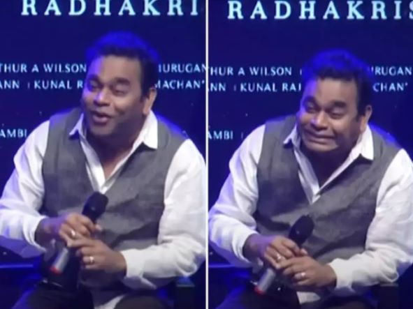 The reaction of A R Rahman at the music launching event