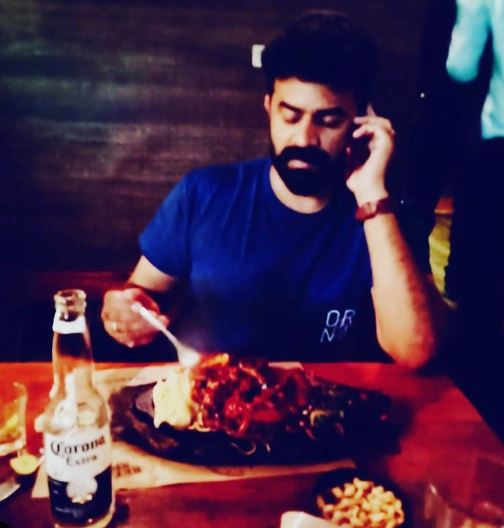Vijay Babu at a restaurant