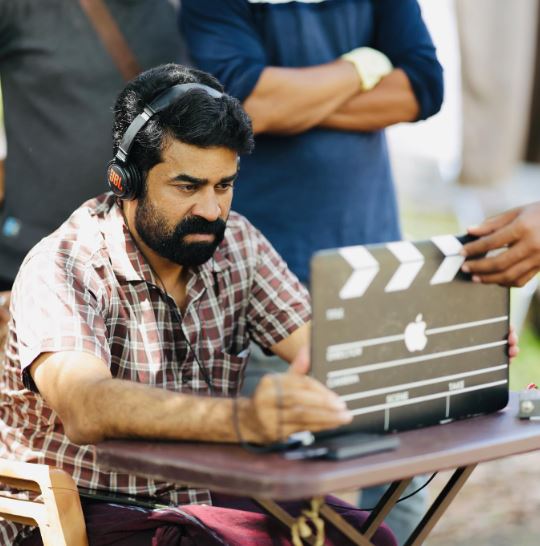 Vijay Babu working on a film