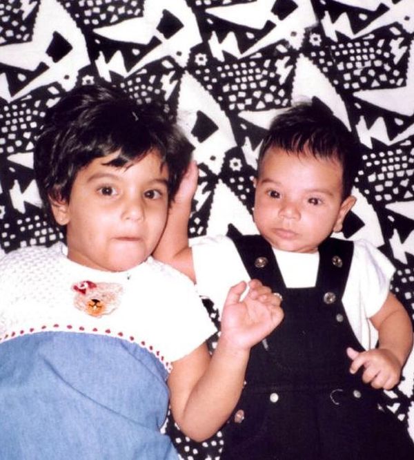 A childhood photo of Jehan with his elder sister, Delna
