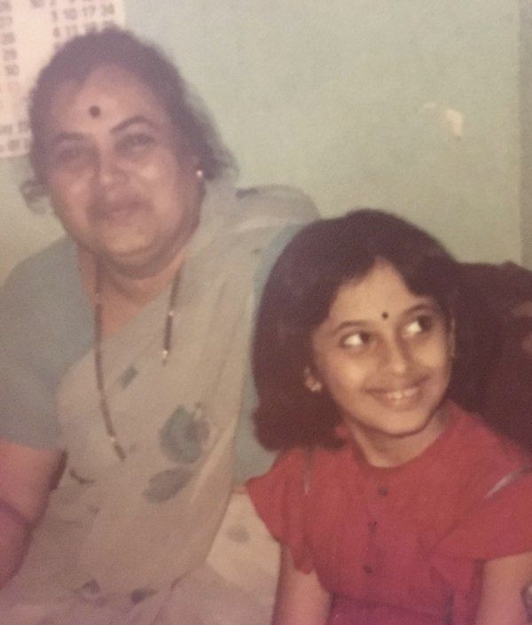 Kishori Godbole with her mother