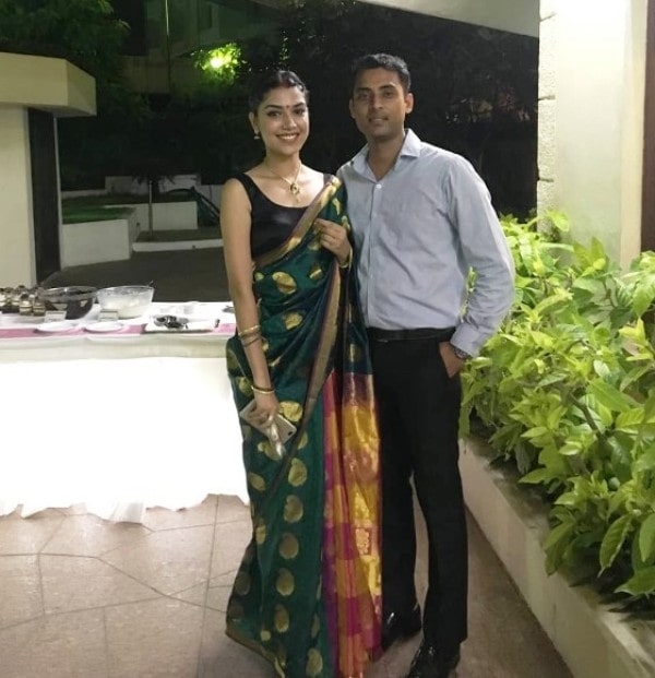 Adi Kaushal with his wife, Sargam Koushal, during a Naval mess party