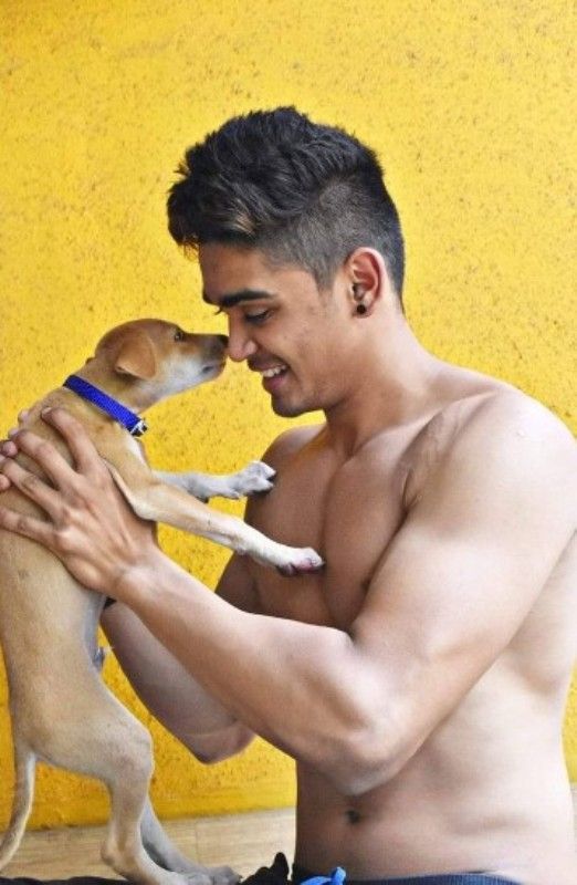 Aditya Khurana with his pet dog