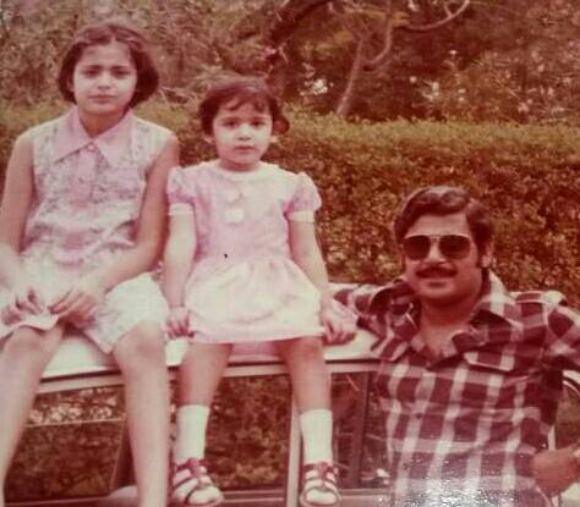 Agnimitra Paul with her father and sister in her childhood