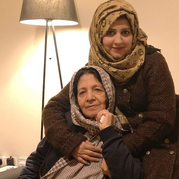 Syeda Bushra Iqbal with her mother
