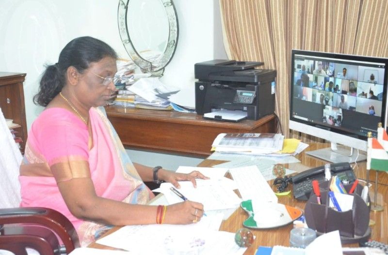 Droupadi Murmu reviewing academic and administrative functions on video conferencing