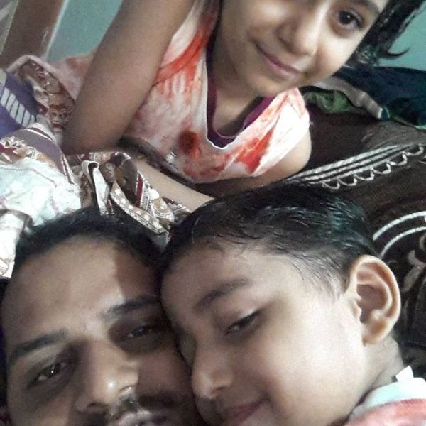 Durgesh Kumar with his children