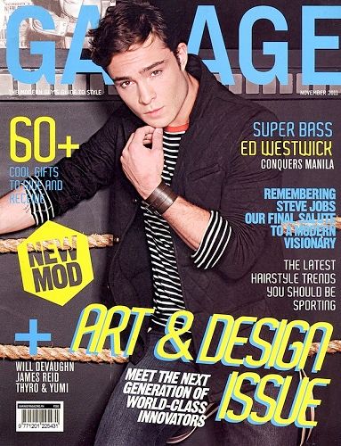 Ed Westwick featured on the cover of Garage magazine