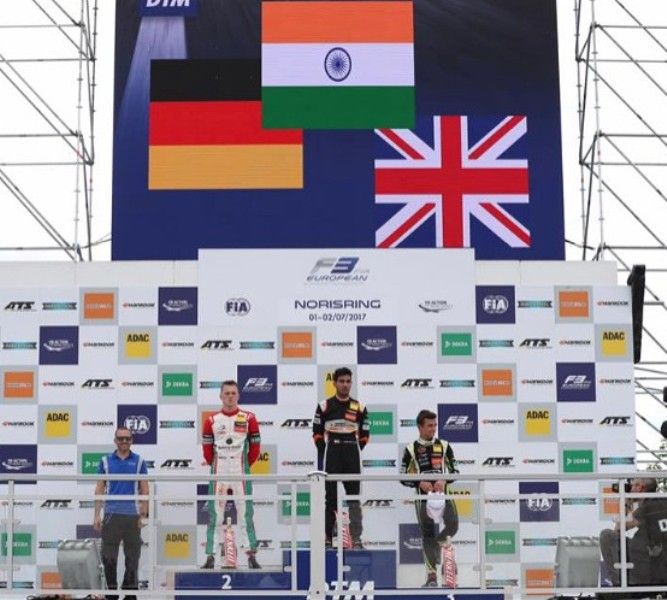Jehan secured 1st position in race 3 at Norisring in 2017
