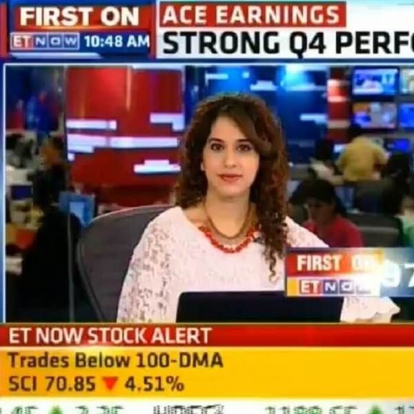 Kamiya Jani anchoring a show on ET Now
