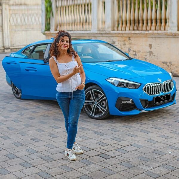Kamiya Jani with her car, BMW 2 Series Coupe