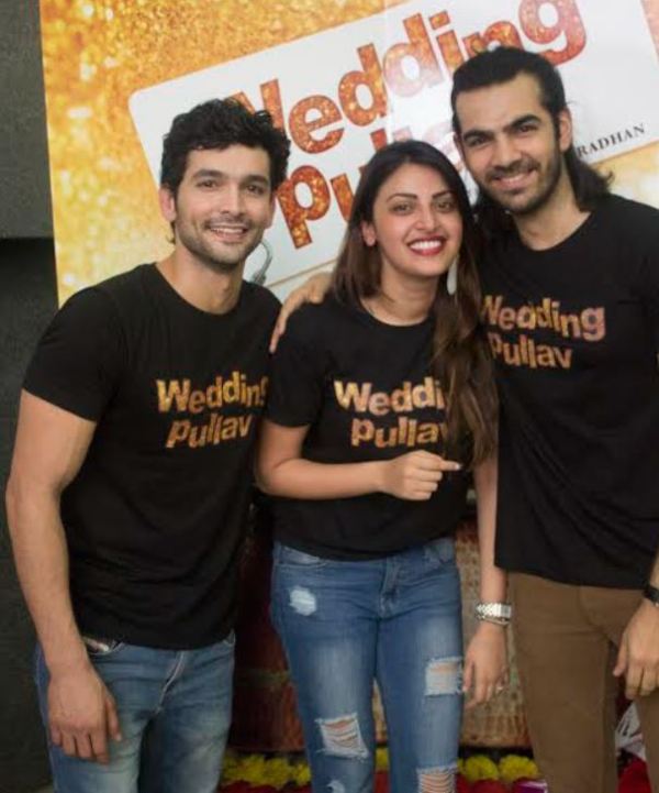 Karan Grover with the co-actors of his debut film Wedding Pullav