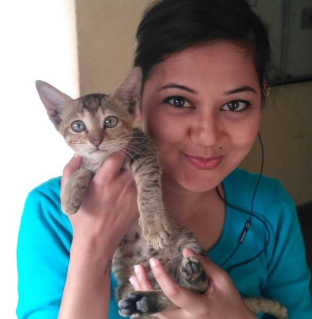 Ketaki Chitale with her pet cat