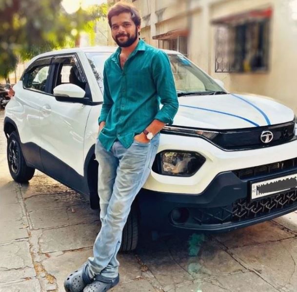Kshitish with his new car, Tata Punch