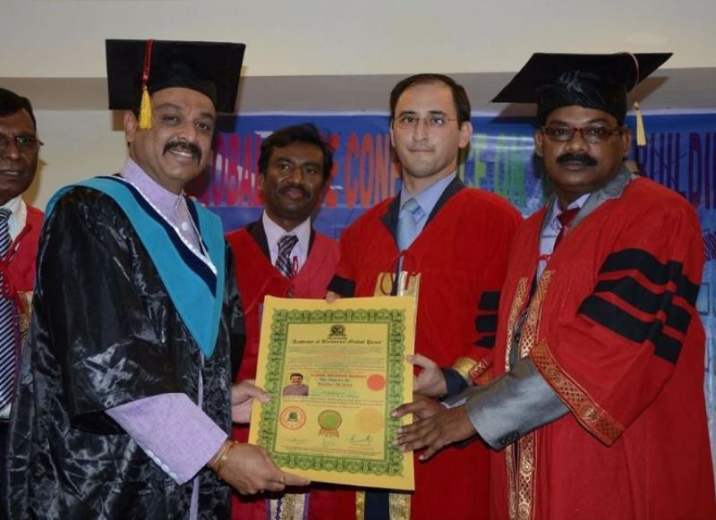 Naresh Babu presented with the honorary doctorate degree in Arts
