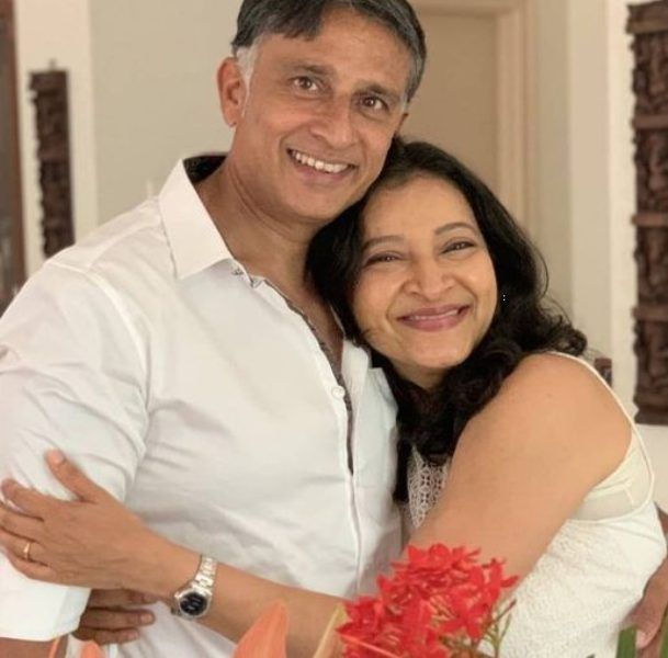 Naresh Babu's stepsister Manjula Ghattamaneni with her husband, Sanjay Swaroop