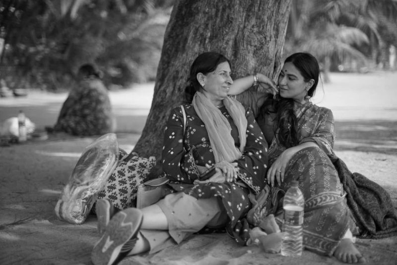 Priya Malik with her mother