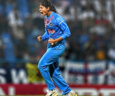 Radha Yadav during a cricket match