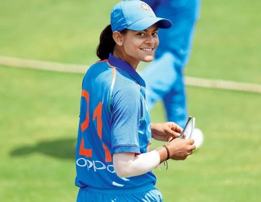 Radha Yadav playing for team India