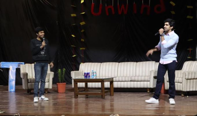 Rajat Sood hosting a live talk show for The Viral Fever with Keshav Sadhna